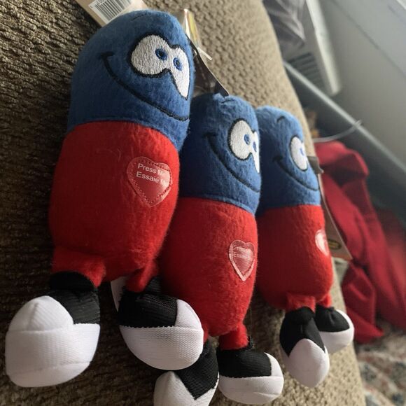 Just for Laughs Contagious Giggling Red Blue Happy Pill Plush *Works* LOT OF 3 - Picture 7 of 10